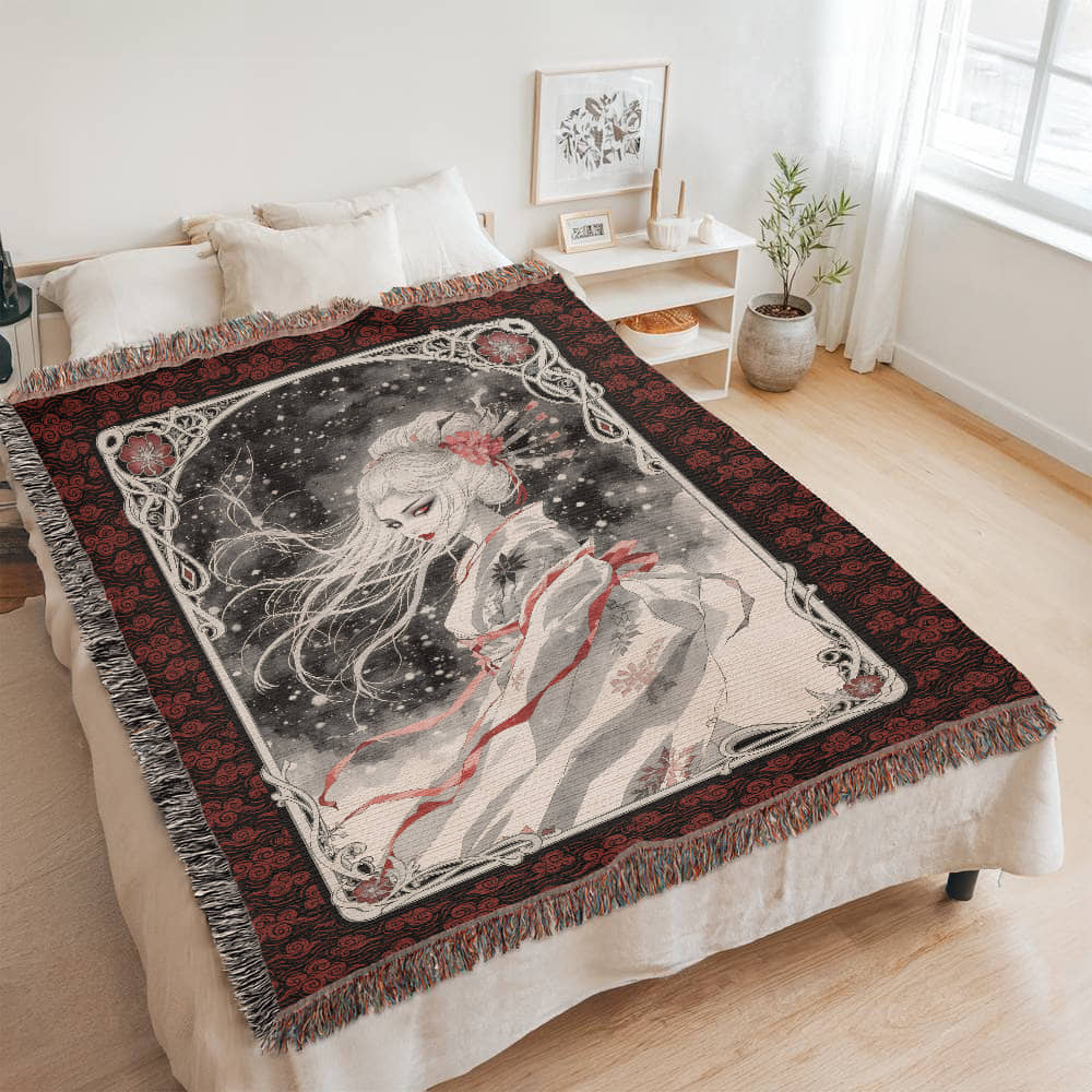 The Snow Lady - woven blanket