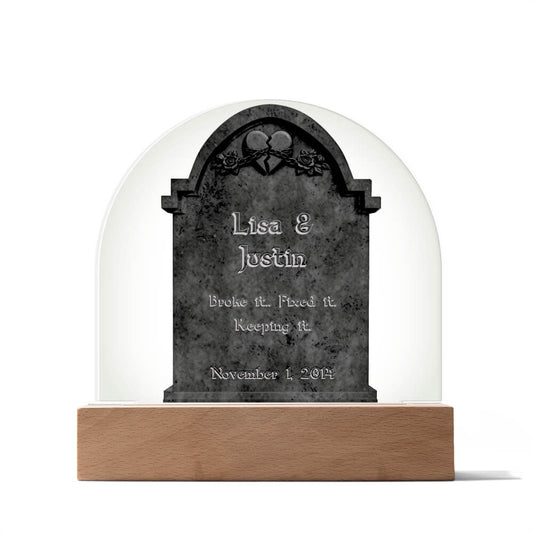 Chained Heart Gravestone - LED acrylic plaque