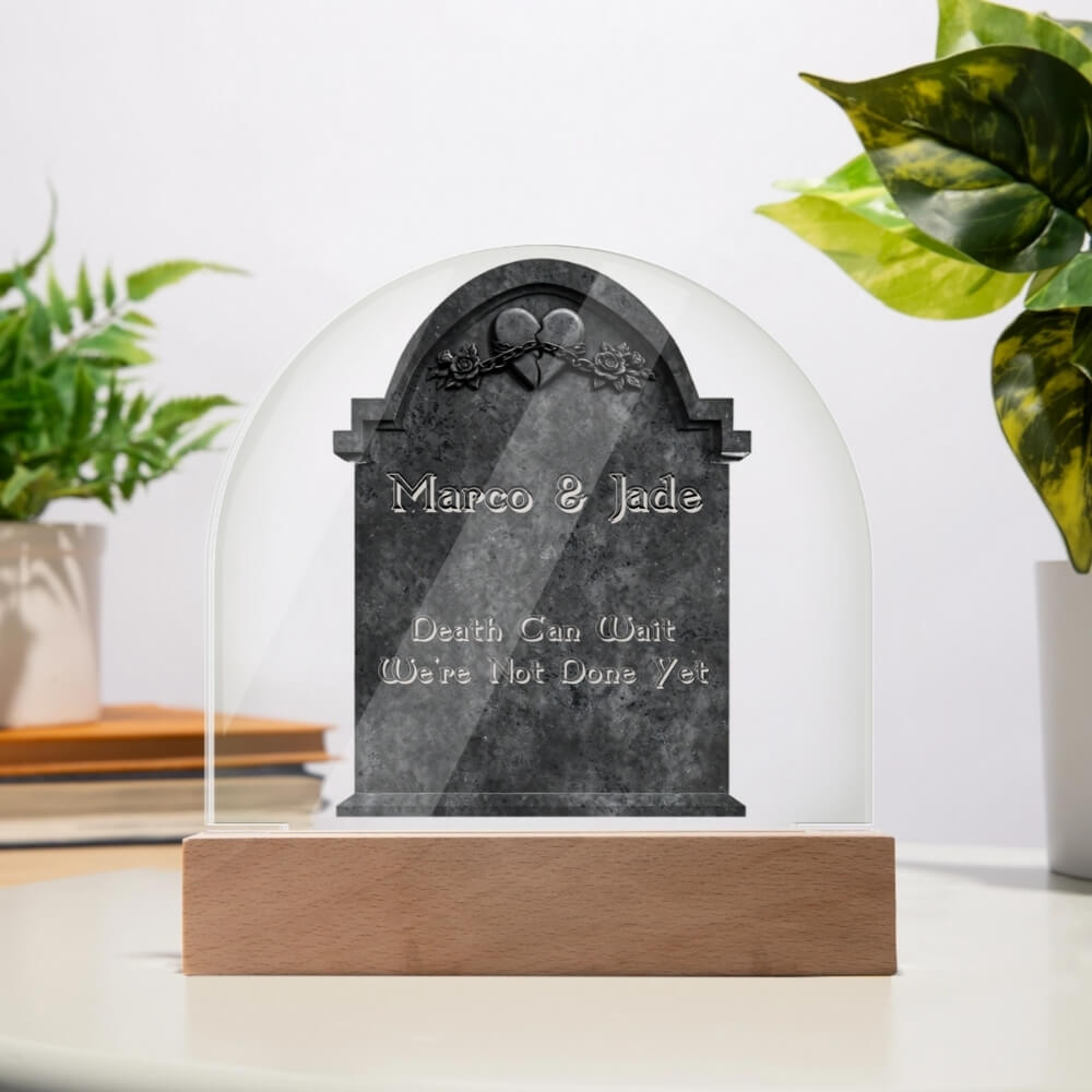 Chained Heart Gravestone - LED acrylic plaque
