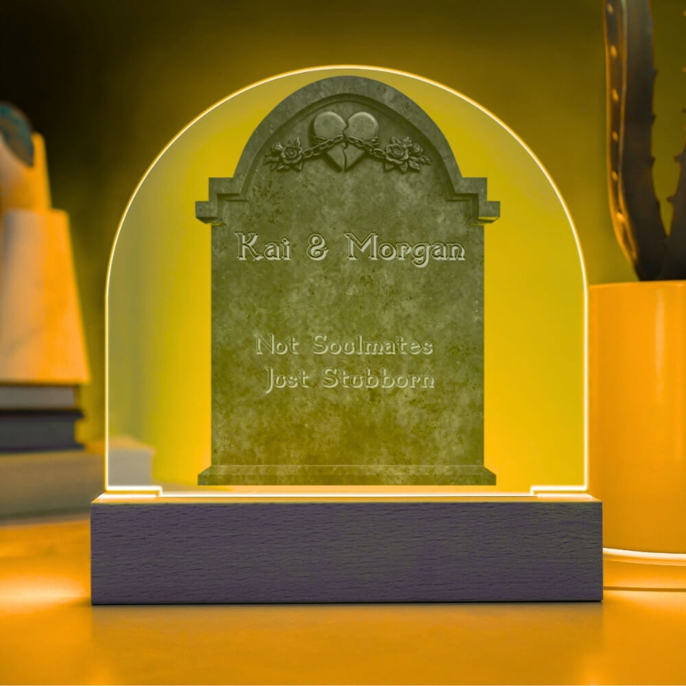 Chained Heart Gravestone - LED acrylic plaque