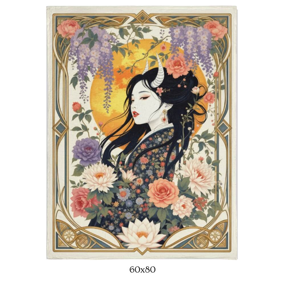 The Lady Oni - mink fleece blanket