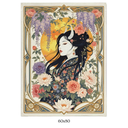 The Lady Oni - mink fleece blanket
