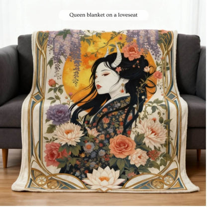 The Lady Oni - mink fleece blanket