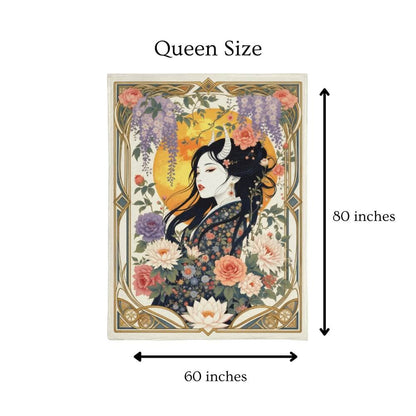 The Lady Oni - mink fleece blanket