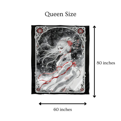 The Snow Lady - mink fleece blanket