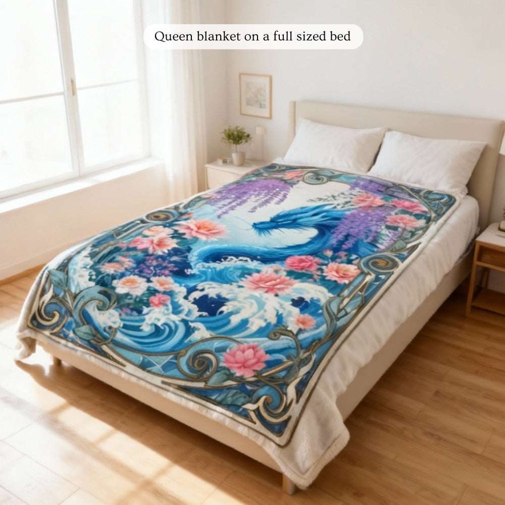 The Water Dragon - sherpa fleece blanket