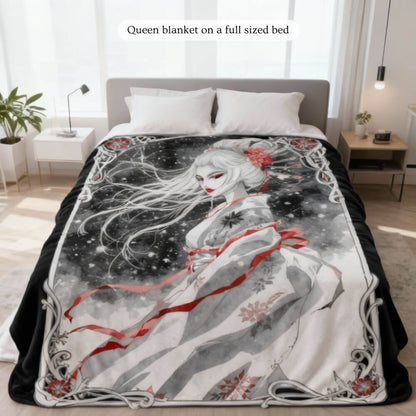 The Snow Lady - mink fleece blanket