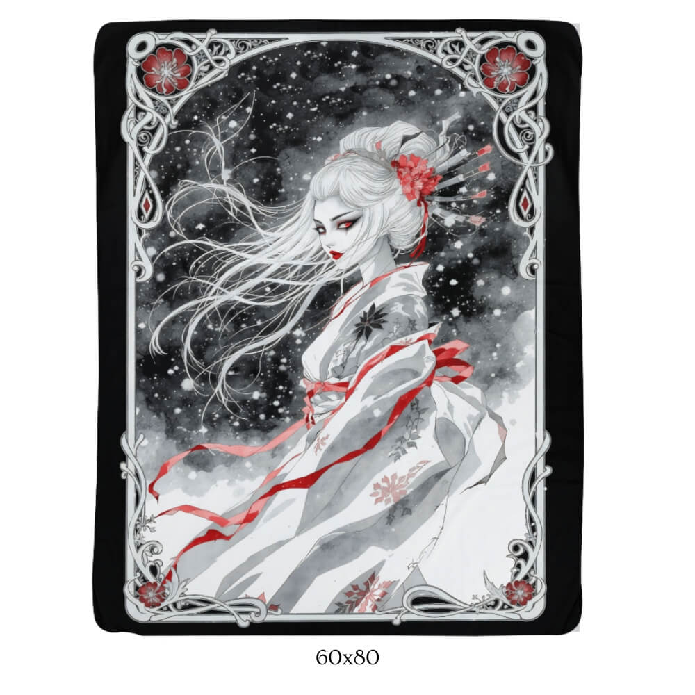 The Snow Lady - sherpa fleece blanket