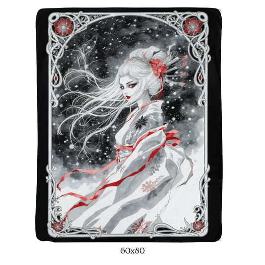 The Snow Lady - sherpa fleece blanket