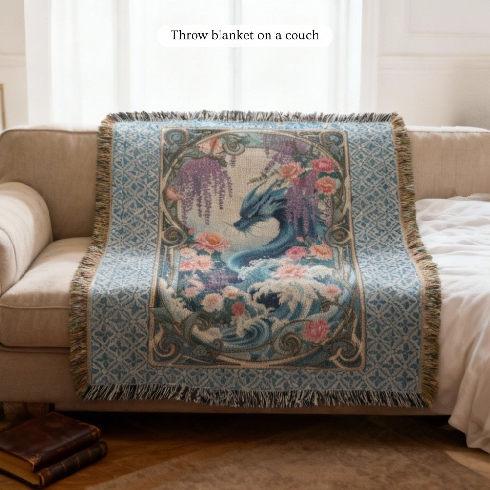 The Water Dragon - woven blanket