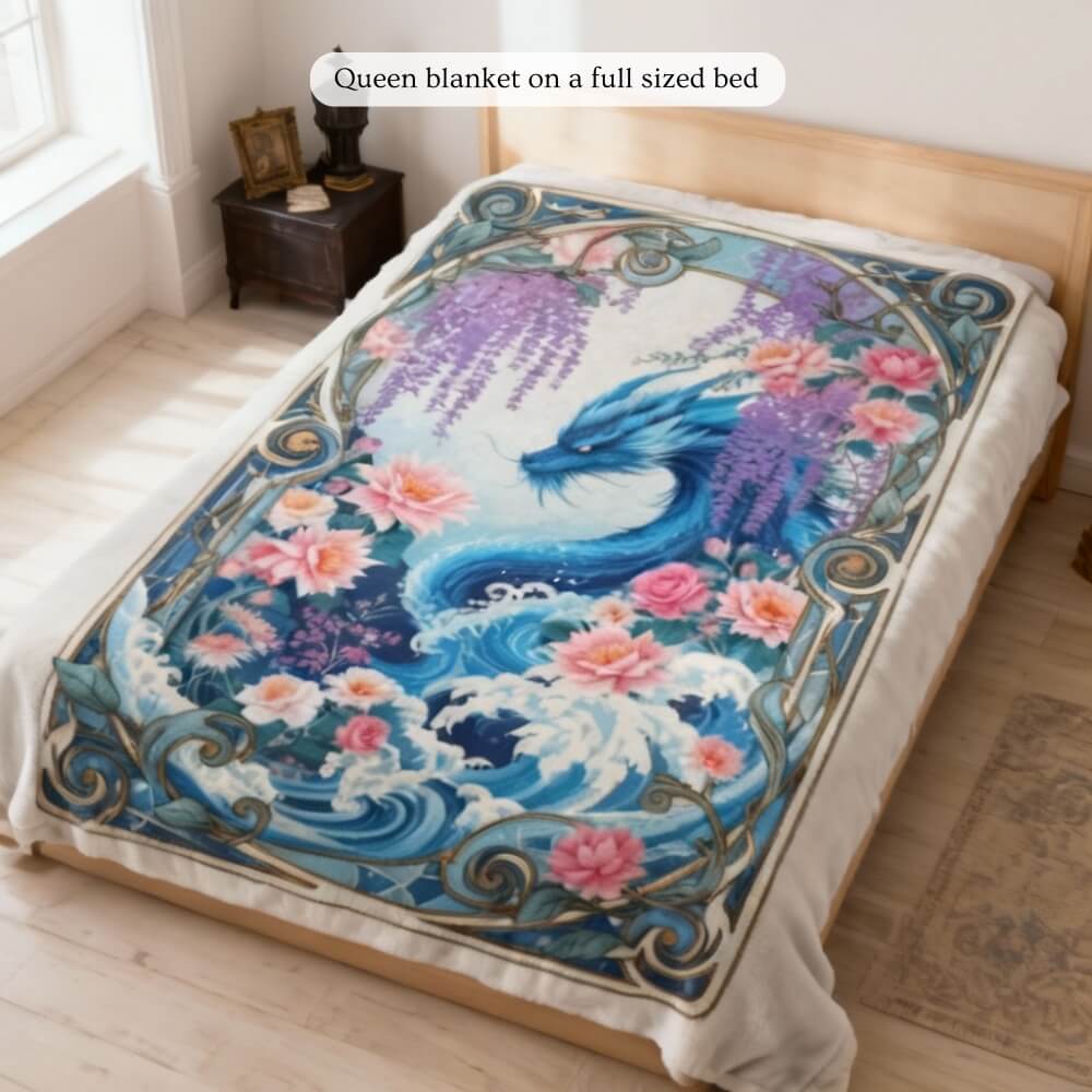 The Water Dragon - mink fleece blanket