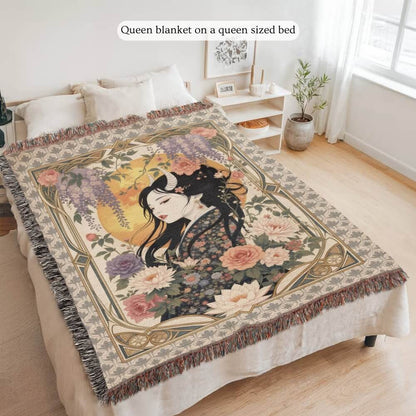 The Lady Oni - woven blanket